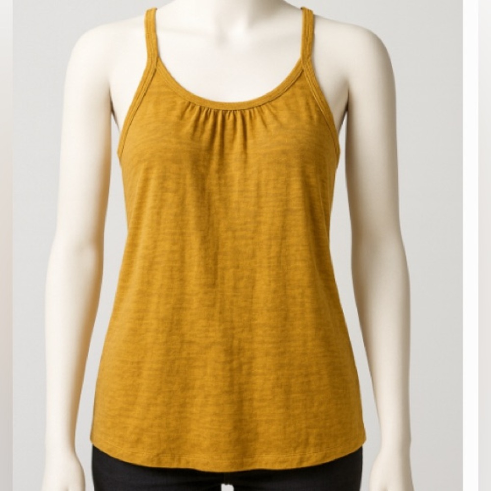 NWT H by Halston Golden/Mustard Yellow Linen Tank Top. New with tags.